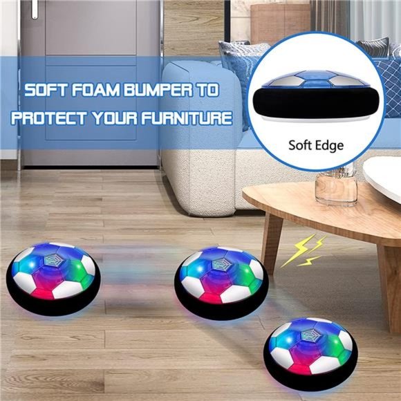 Hover Soccer Ball Toys for Boys, 2 LED Light Soccer Balls with Soft Foam Bumper - Picture 2 of 7